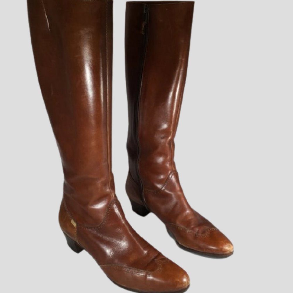 Salvatore Ferragamo Vintage Brown Leather Boots